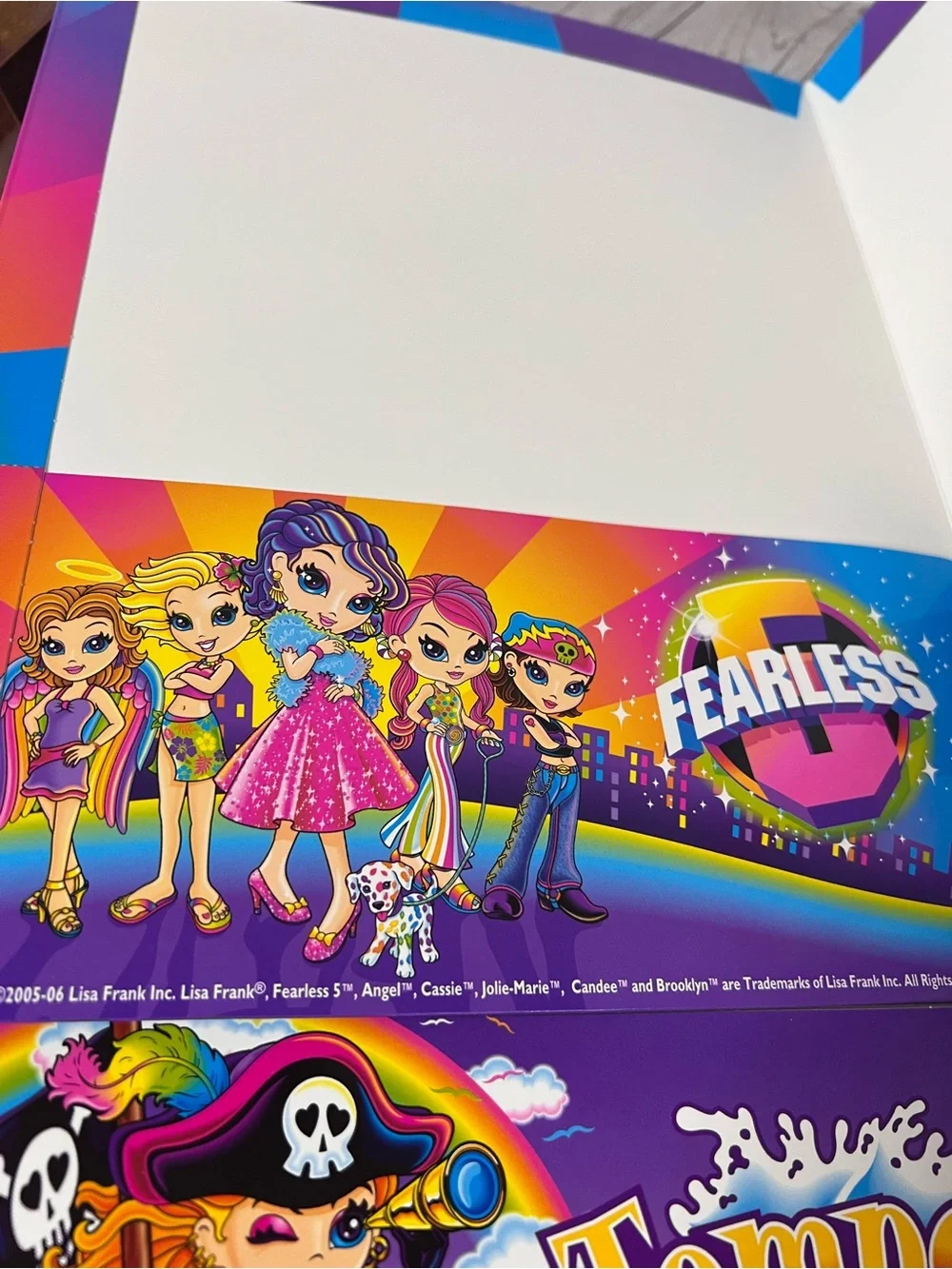 Vintage Club Lisa Frank Tempest & Fearless 5  Two Folders Pirate Puppy 2005 Y2K